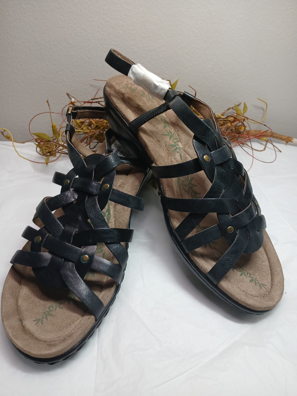 Born Black Woven Leather Slingback Sandals Sz 8M NWT *AS IS*